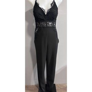 Iris Black Lace Jumpsuit One Piece Small